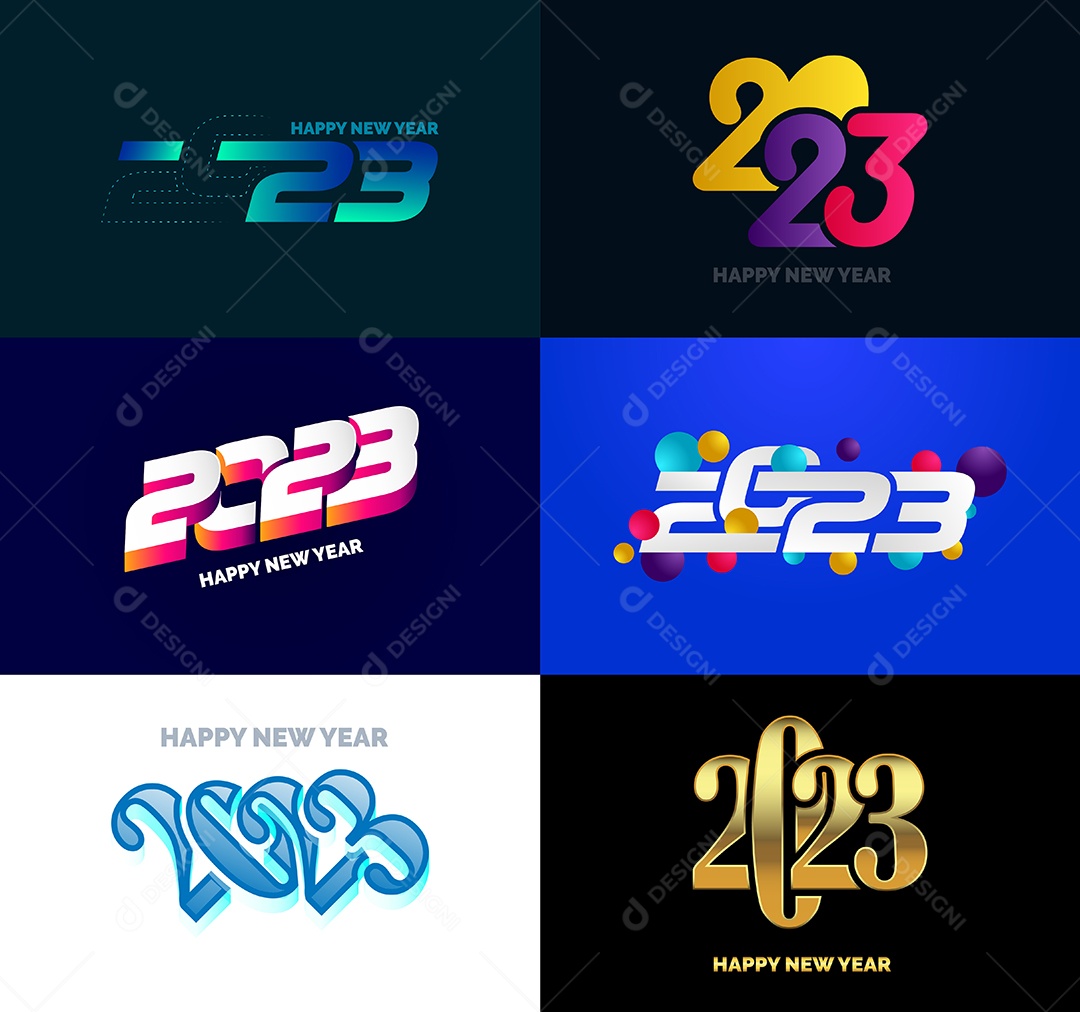 Coleção de Símbolos de Ano Novo de 2023 Vetor EPS