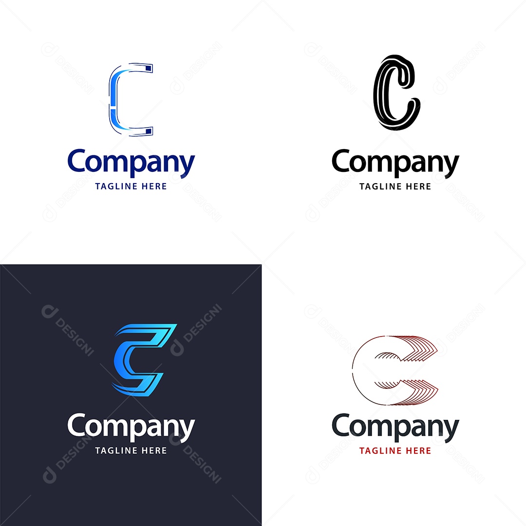 Logo C Logotipos Modernos AI Editável