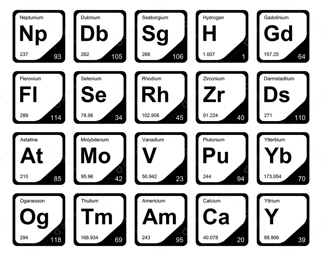 Tabela Periódica Ícones Vetor EPS