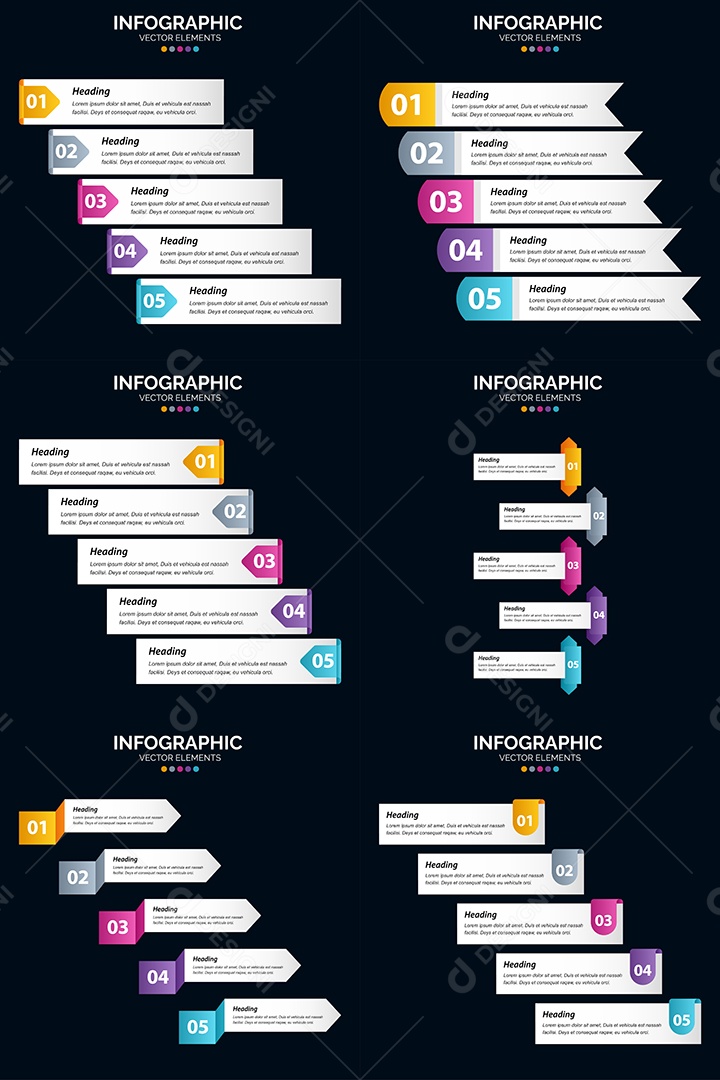 Conjunto de infográficos vetoriais Vetor EPS