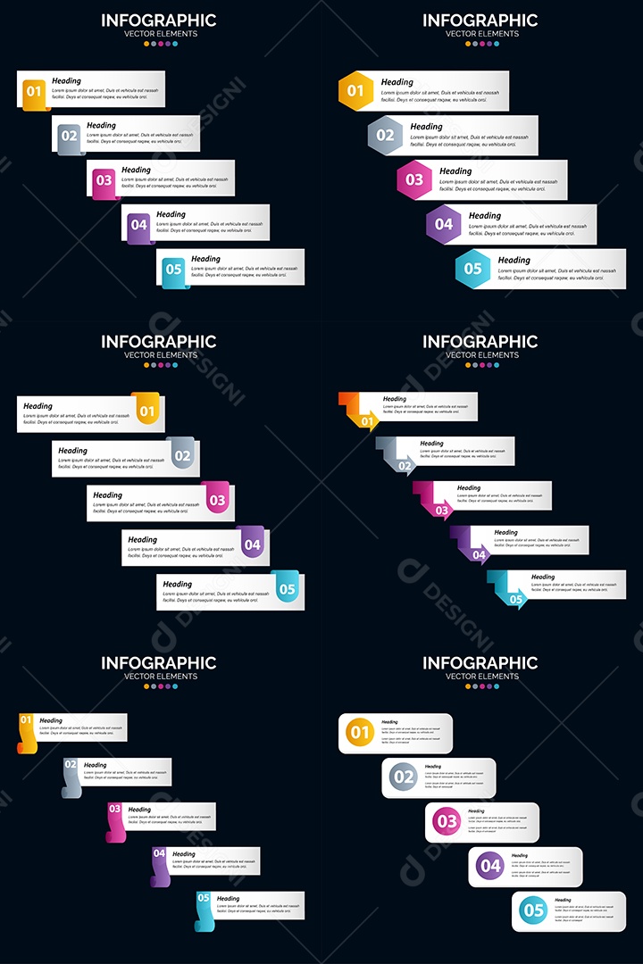 Conjunto de infográficos vetoriais Vetor EPS