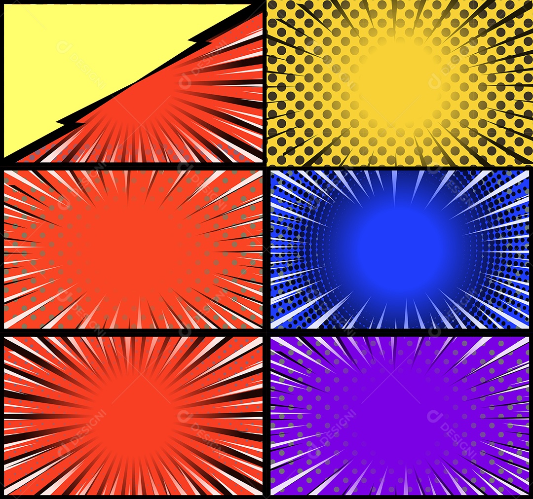 Vetor retrô de fundo em quadrinhos Colorida Vetor EPS