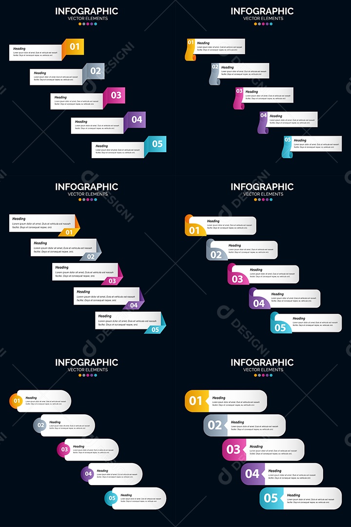 Conjunto de infográficos vetoriais Vetor EPS