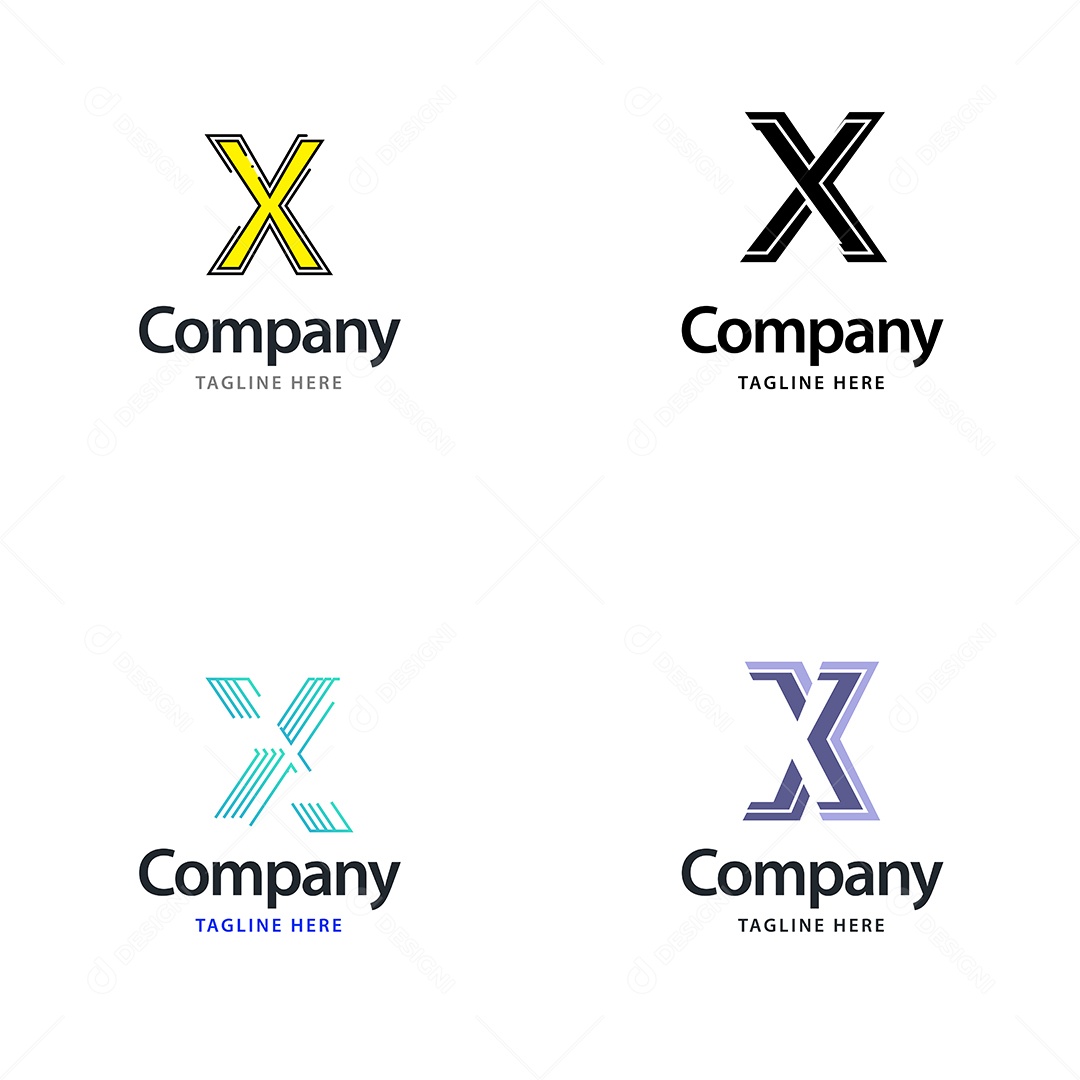 Logo X Logotipos Modernos AI Editável