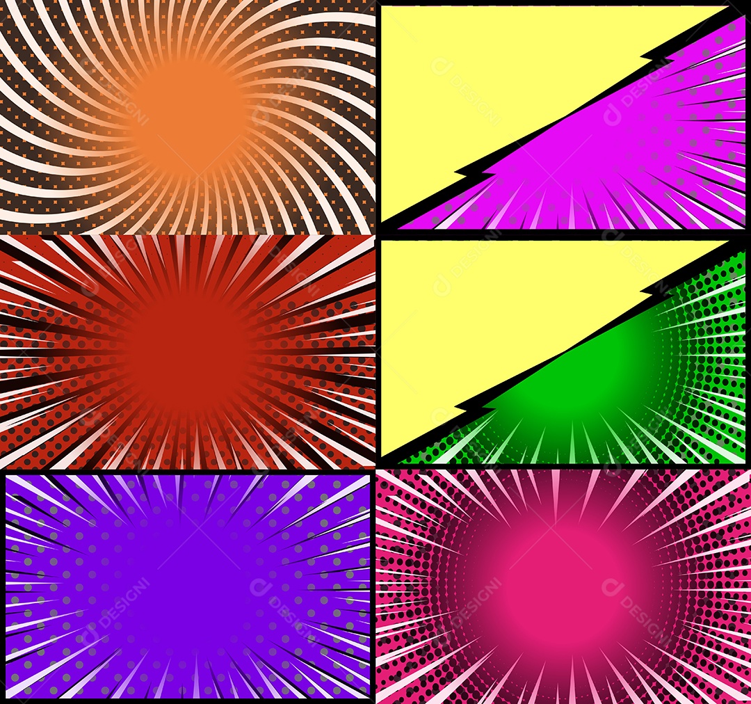 Vetor retrô de fundo em quadrinhos Colorida Vetor EPS