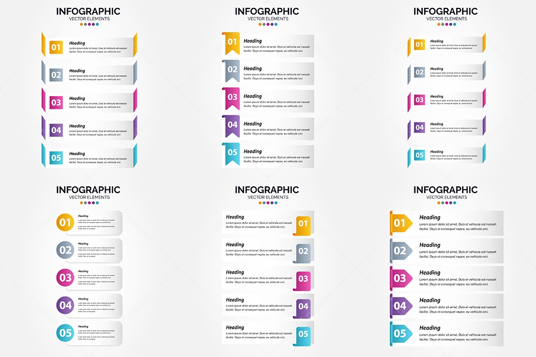 Conjunto de infográficos vetoriais para fazer sua publicidade Vetor EPS