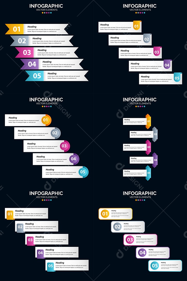 Conjunto de infográficos vetoriais para fazer sua publicidade Vetor EPS