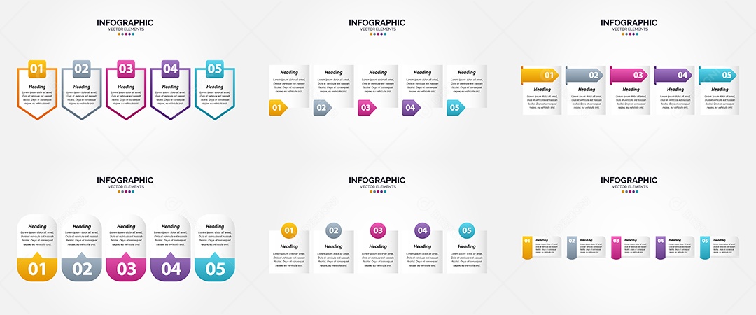 Conjunto de infográficos vetoriais para fazer sua publicidade Vetor EPS