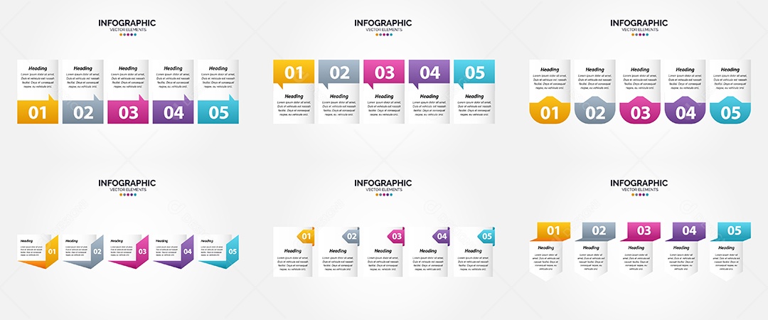 Conjunto de infográficos vetoriais para fazer sua publicidade Vetor EPS