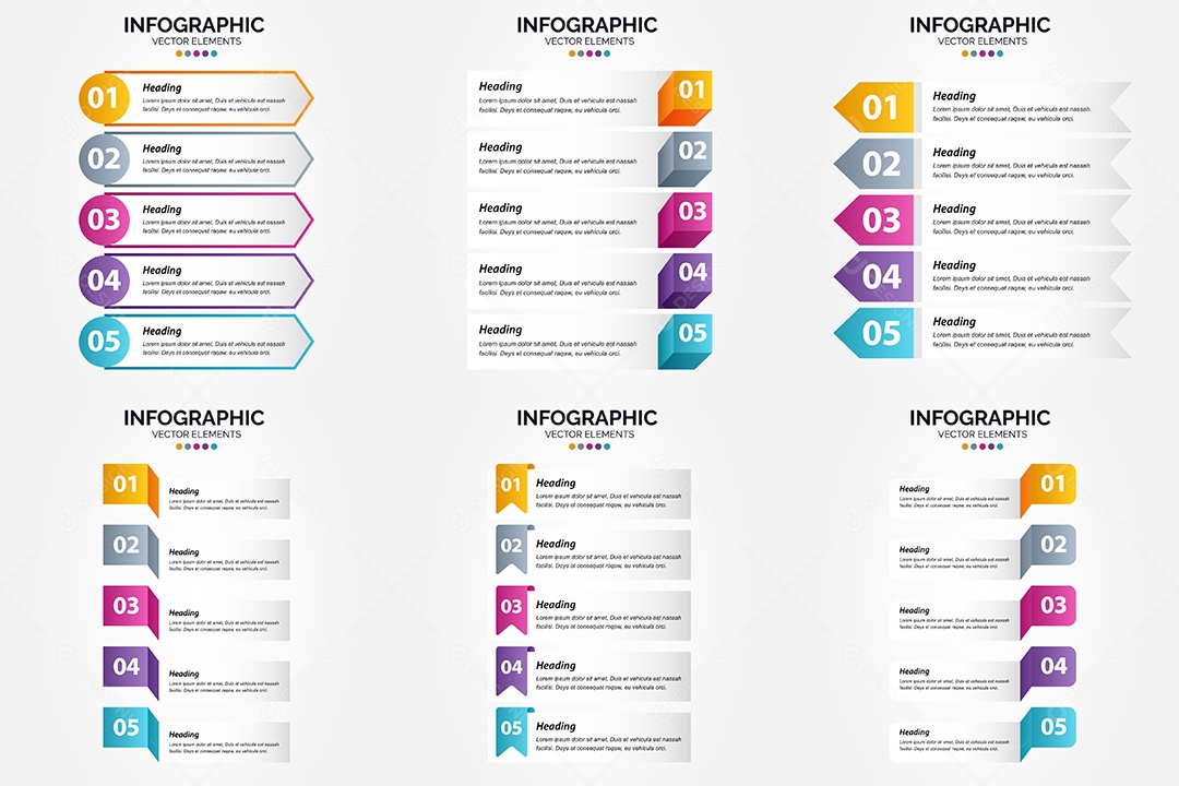 Conjunto de infográficos vetoriais para fazer sua publicidade Vetor EPS