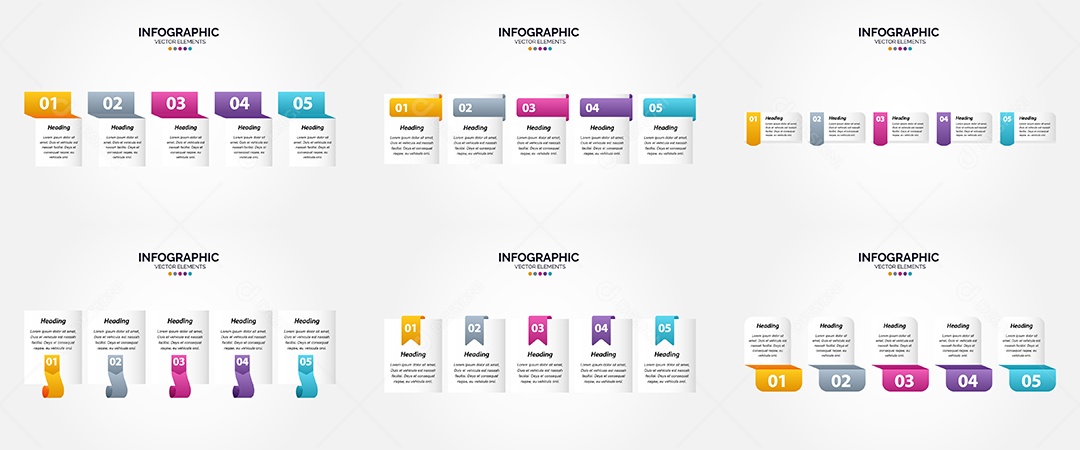 Conjunto de infográficos vetoriais para fazer sua publicidade Vetor EPS