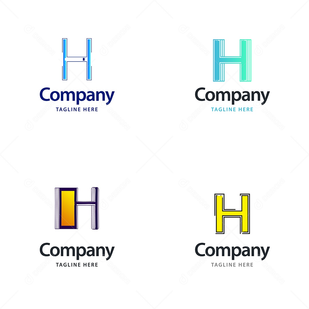 Logo H Logotipos Modernos AI Editável