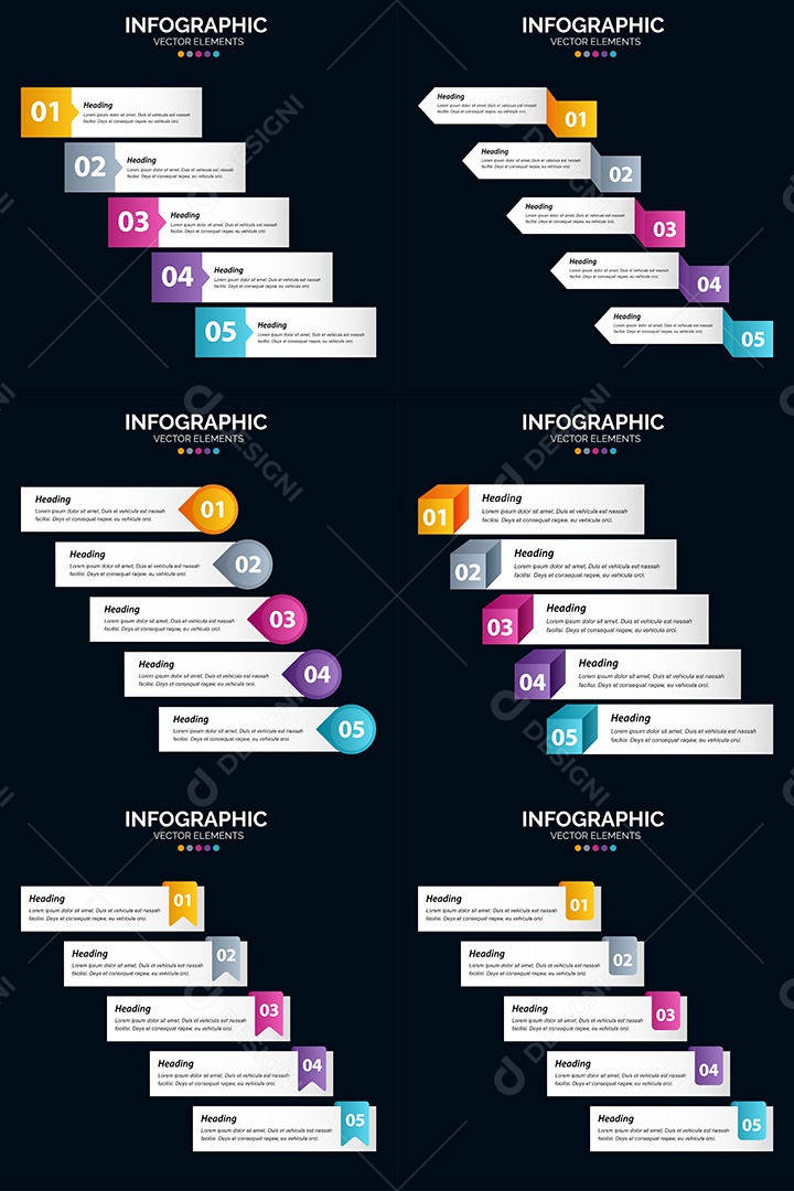 Conjunto de infográficos vetoriais para fazer sua publicidade Vetor EPS