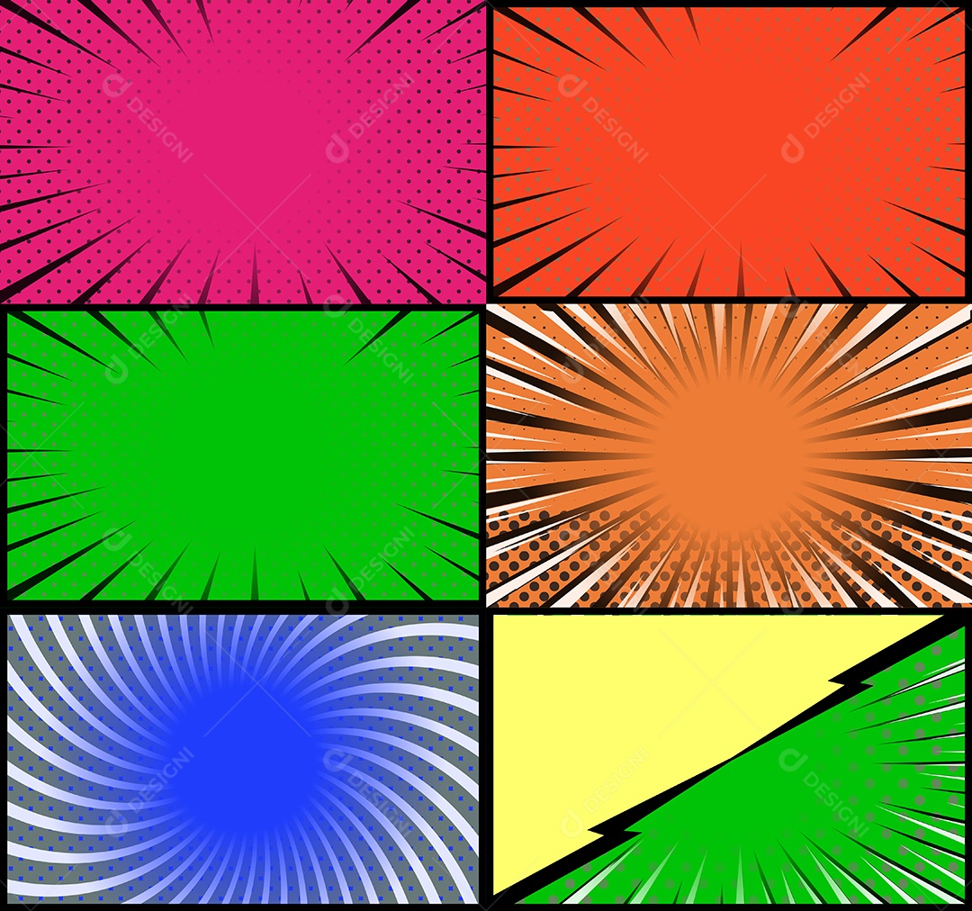 Vetor retrô de fundo em quadrinhos Colorida Vetor EPS