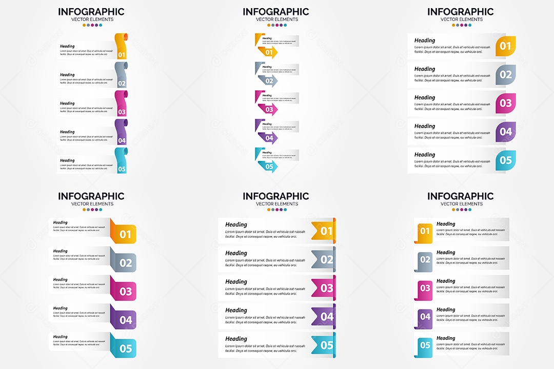 Conjunto de infográficos vetoriais para fazer sua publicidade Vetor EPS