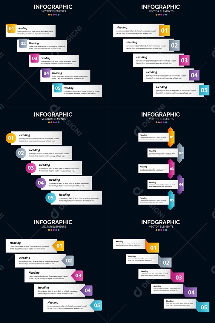 Conjunto de infográficos vetoriais para fazer sua publicidade Vetor EPS