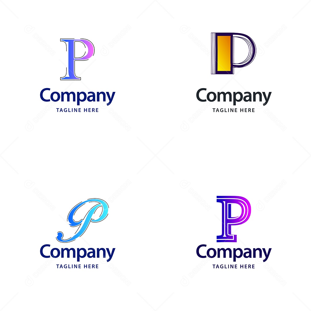 Logo P Logotipos Modernos AI Editável
