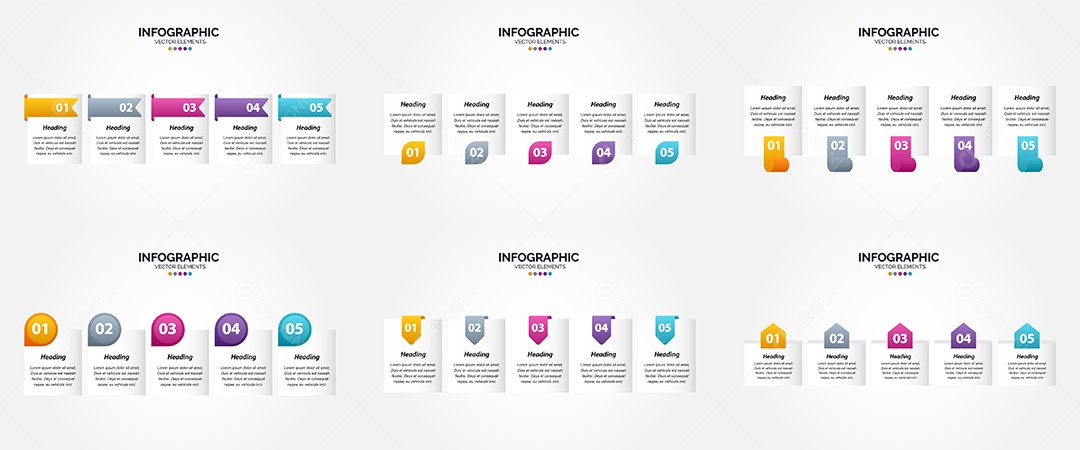 Conjunto de infográficos vetoriais para fazer sua publicidade Vetor EPS