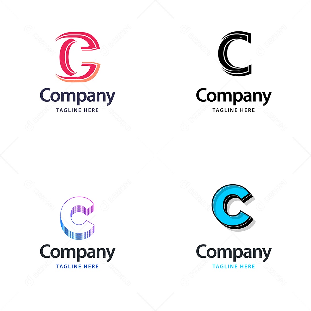 Logo C Logotipos Modernos AI Editável