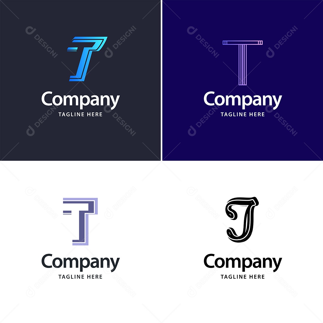 Logo T Logotipos Modernos AI Editável