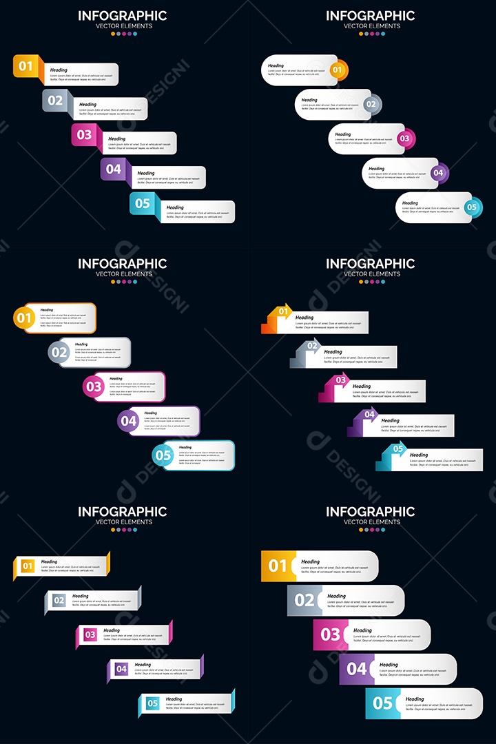 Conjunto de infográficos vetoriais para fazer sua publicidade Vetor EPS