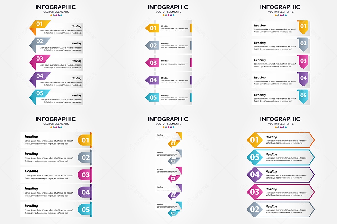 Conjunto de infográficos vetoriais para fazer sua publicidade Vetor EPS