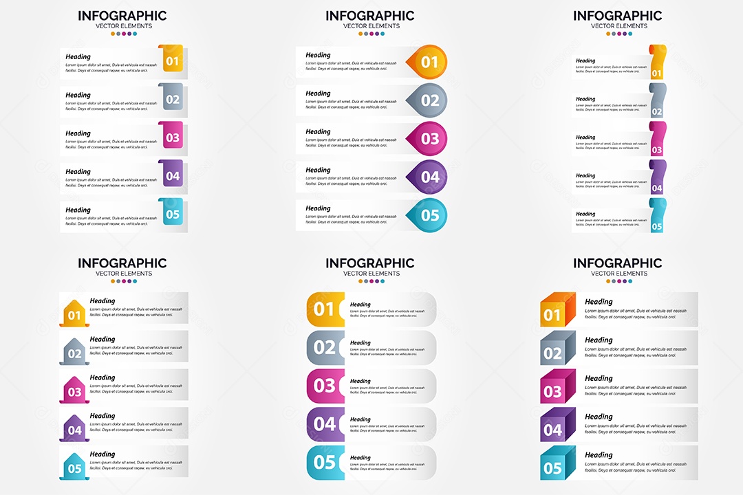 Conjunto de infográficos vetoriais para fazer sua publicidade Vetor EPS