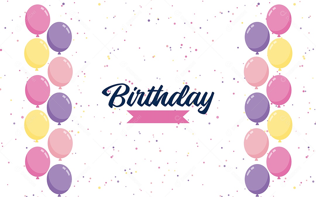 Happy Birthday Text Banner Vector EPS
