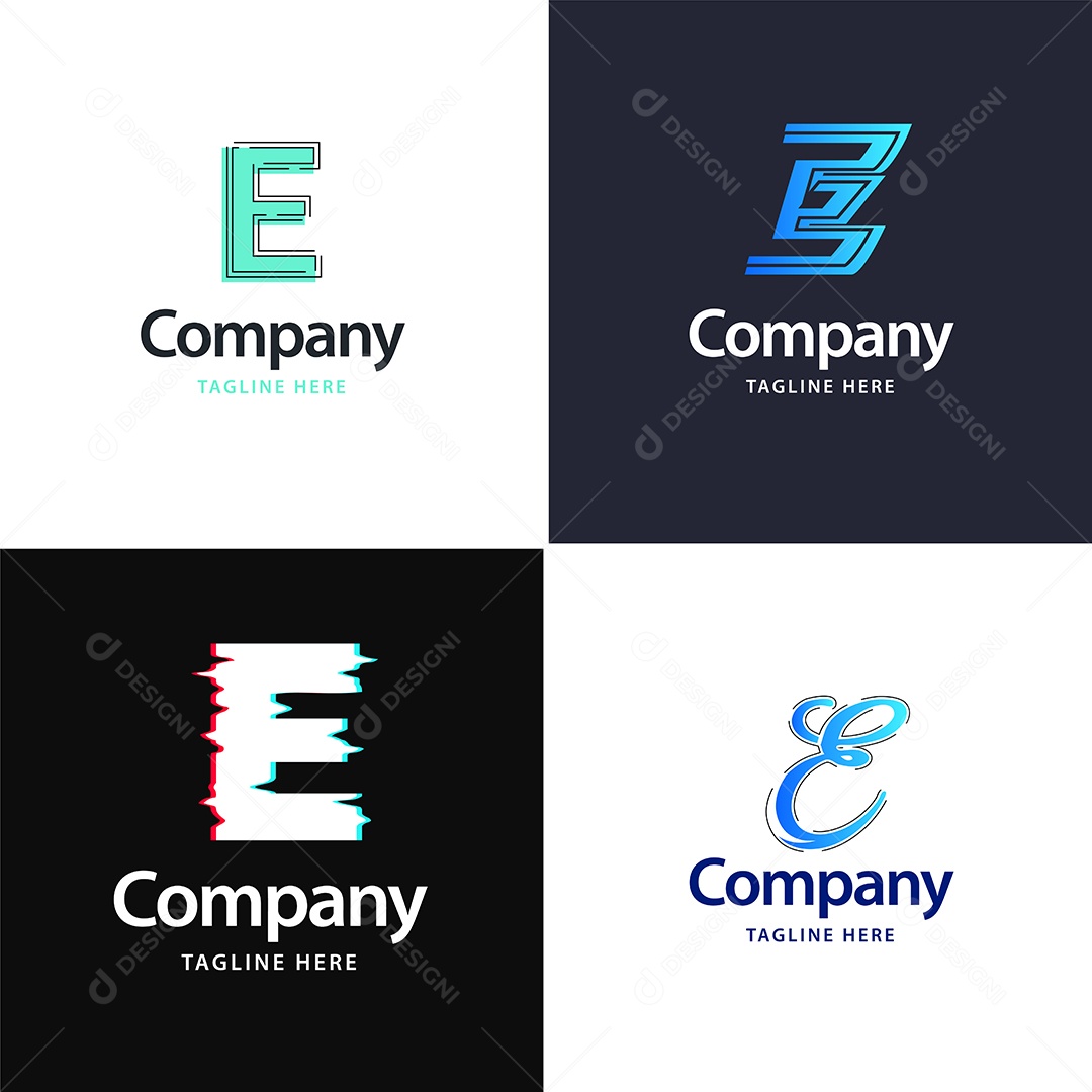 Logo E Logotipos Modernos AI Editável