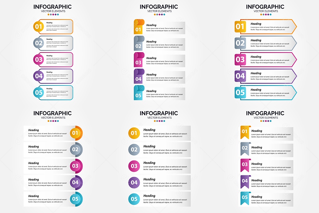 Conjunto de infográficos vetoriais para fazer sua publicidade Vetor EPS