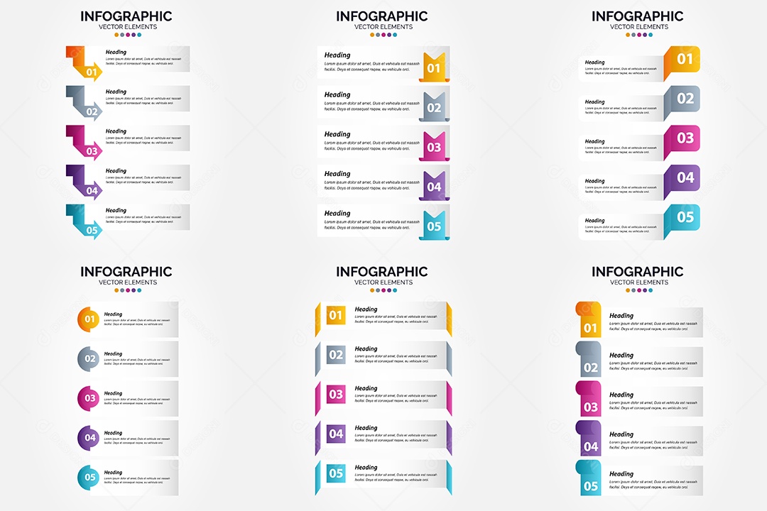 Conjunto de infográficos vetoriais para fazer sua publicidade Vetor EPS