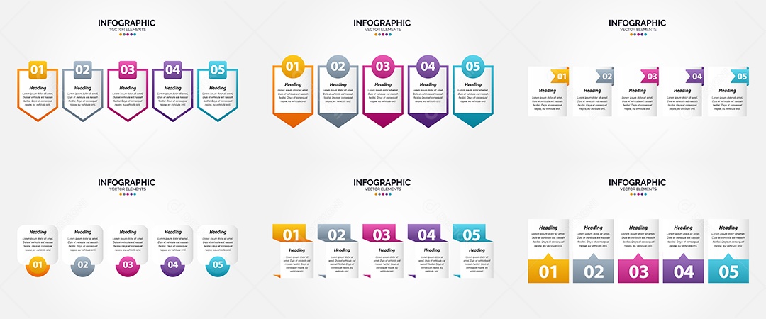 Conjunto de infográficos vetoriais para fazer sua publicidade Vetor EPS