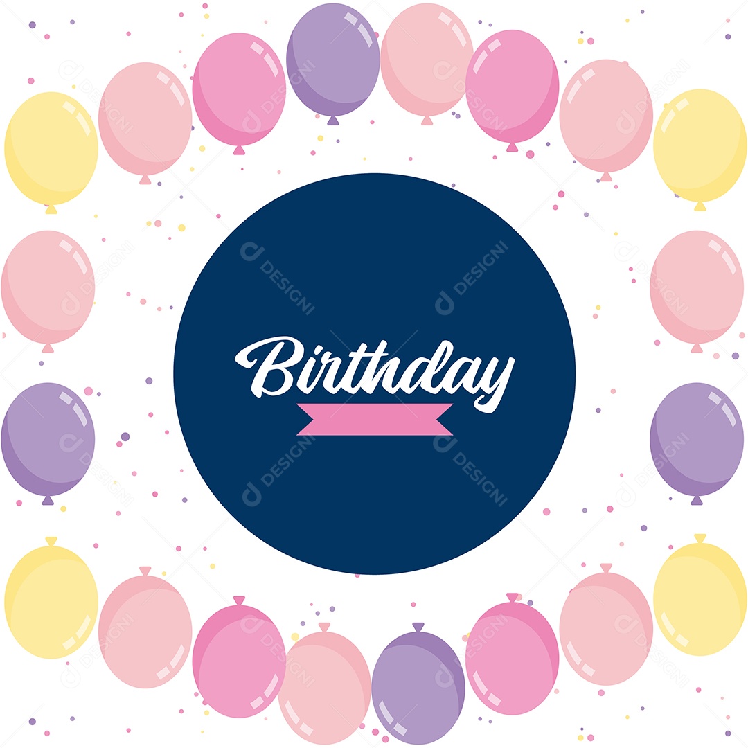 Banner de Texto de Feliz Aniversário Vetores EPS