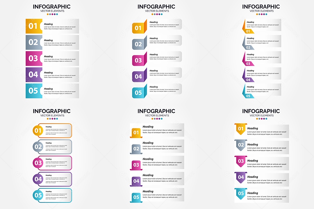 Conjunto de infográficos vetoriais para fazer sua publicidade Vetor EPS