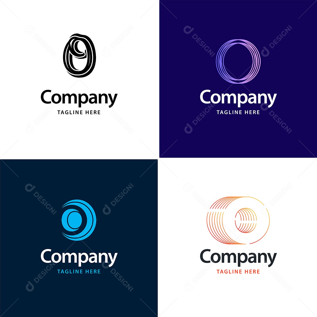 Logo O Logotipos Modernos AI Editável