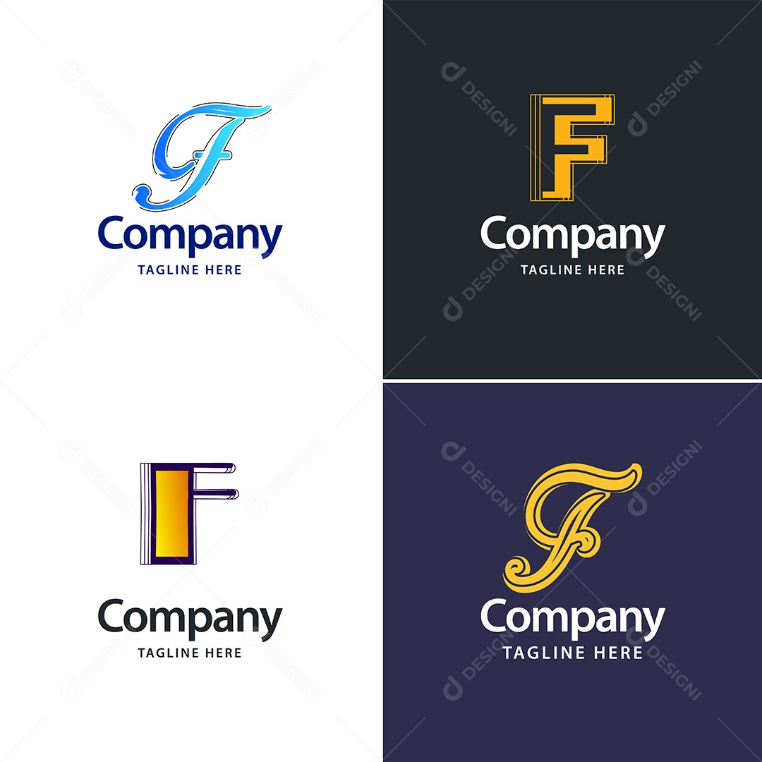 Logo F Logotipos Modernos AI Editável