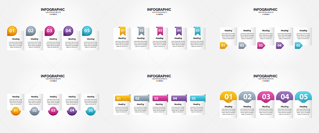 Conjunto de infográficos vetoriais para fazer sua publicidade Vetor EPS