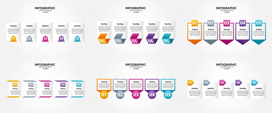 Conjunto de infográficos vetoriais para fazer sua publicidade Vetor EPS