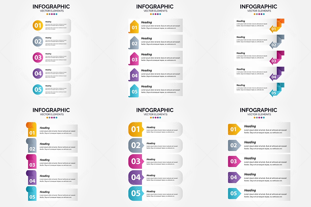 Conjunto de infográficos vetoriais para fazer sua publicidade Vetor EPS