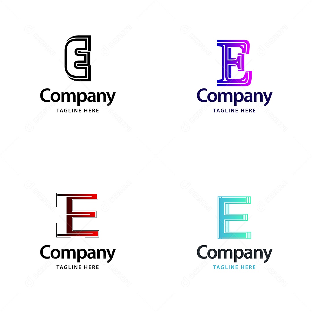 Logo E Logotipos Modernos AI Editável