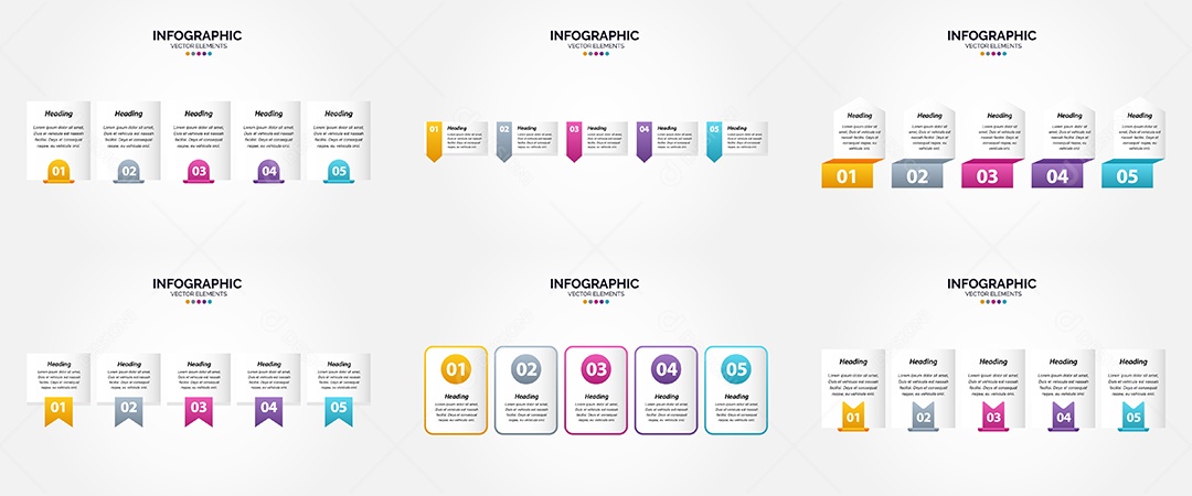 Conjunto de infográficos vetoriais para fazer sua publicidade Vetor EPS