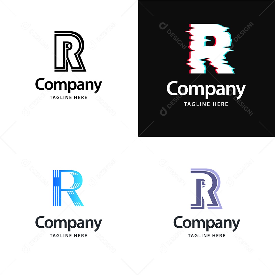 Logo R Logotipos Modernos AI Editável