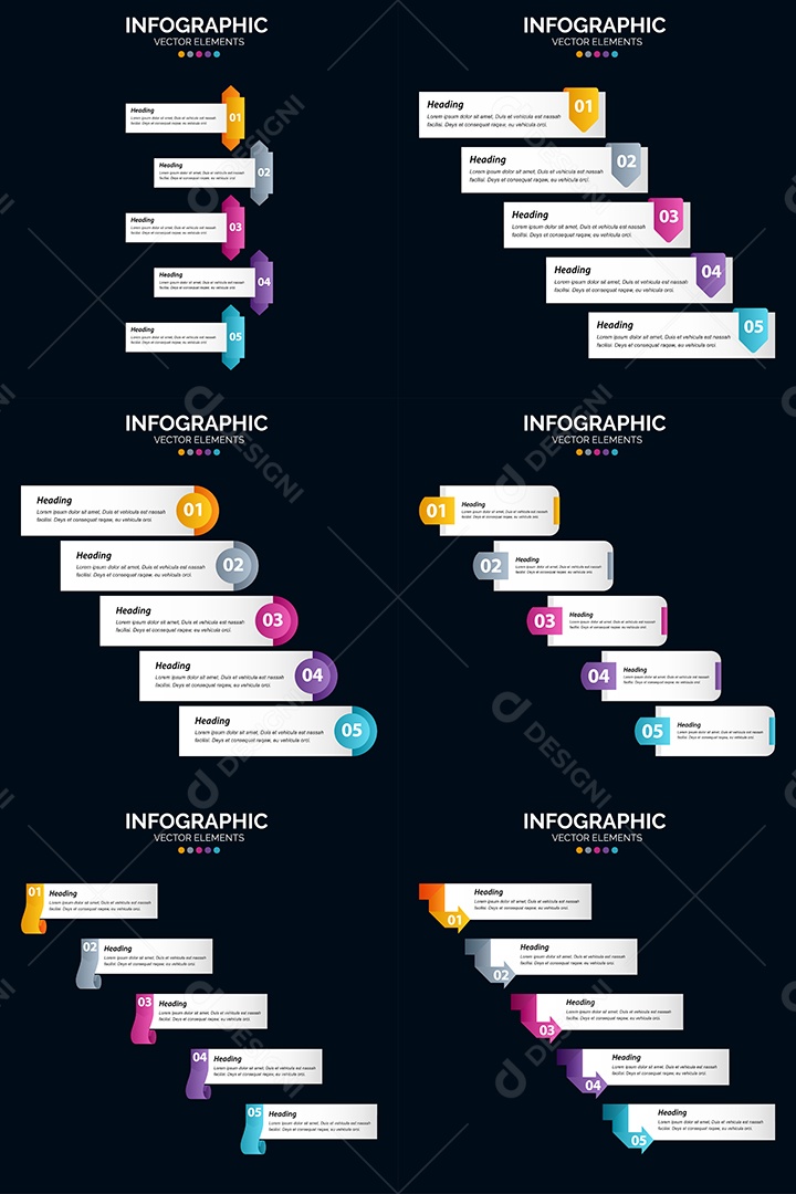 Conjunto de infográficos vetoriais para fazer sua publicidade Vetor EPS