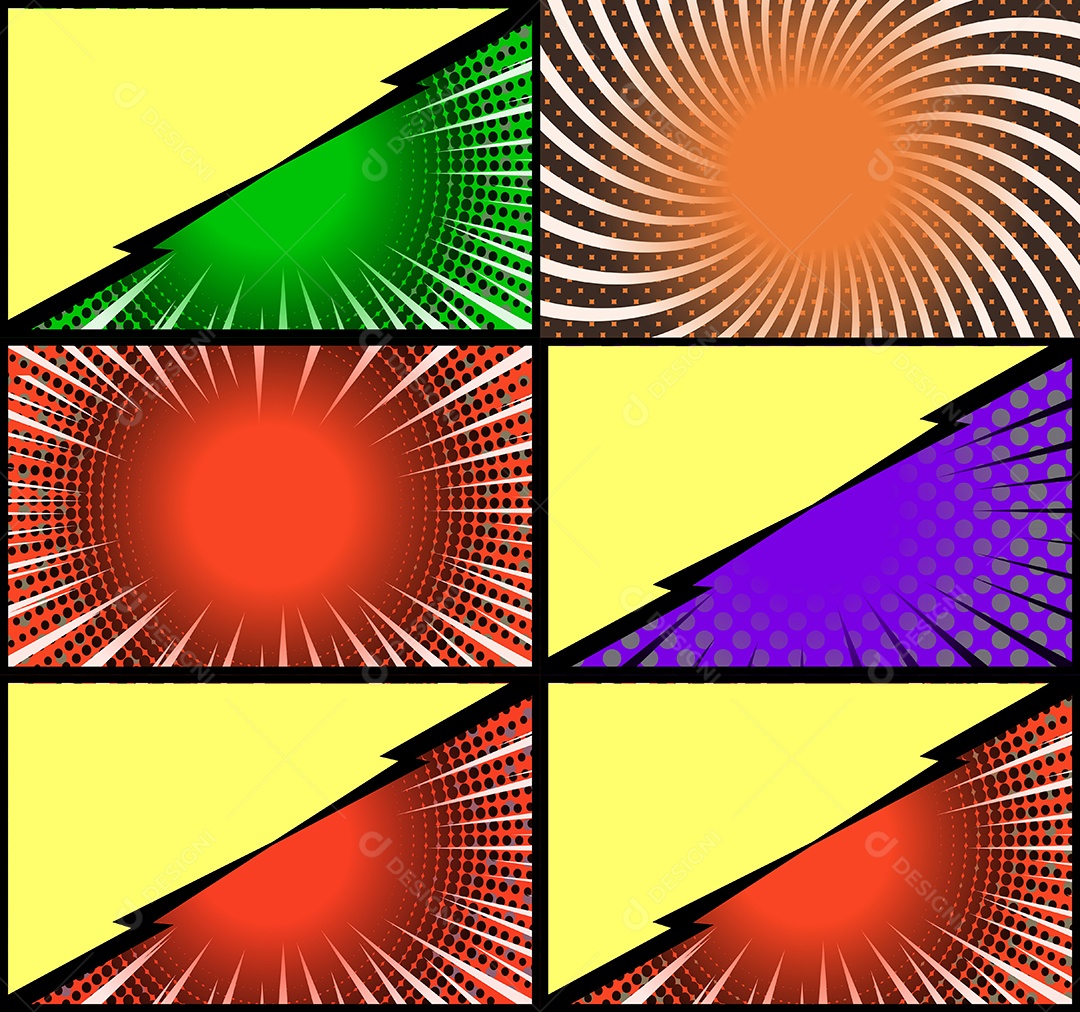 Vetor retrô de fundo em quadrinhos Colorida Vetor EPS