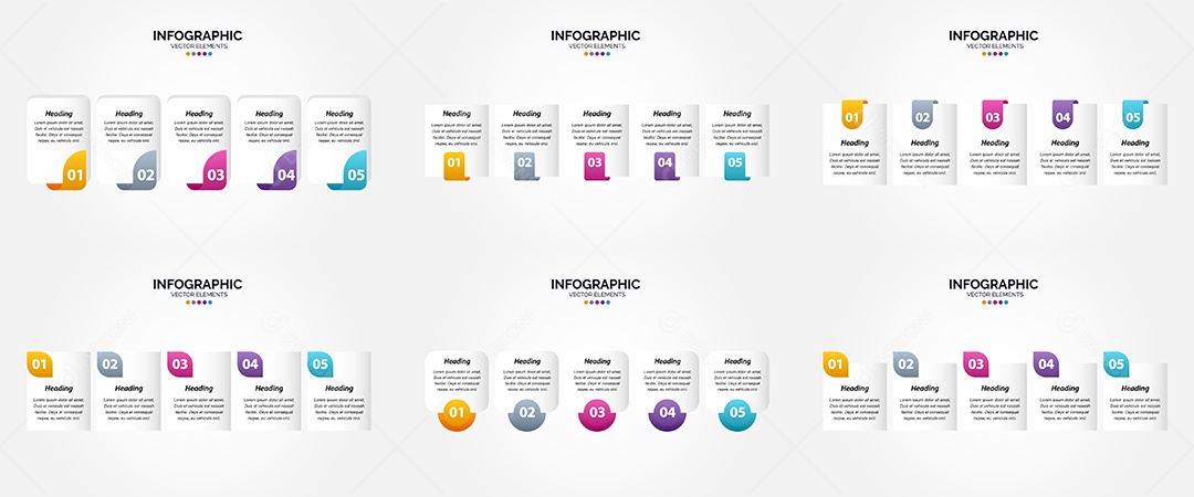 Conjunto de infográficos vetoriais para fazer sua publicidade Vetor EPS