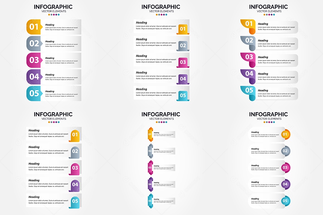 Conjunto de infográficos vetoriais para fazer sua publicidade Vetor EPS