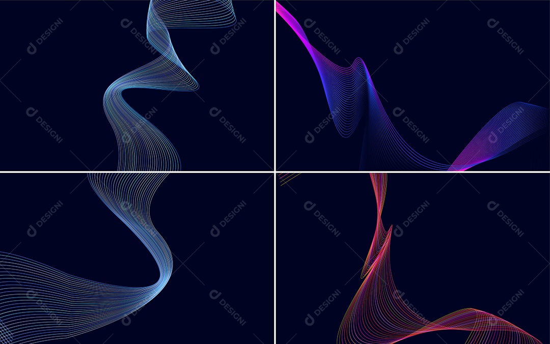 Conjunto de padrões geométricos de linhas mínimas Vetor EPS