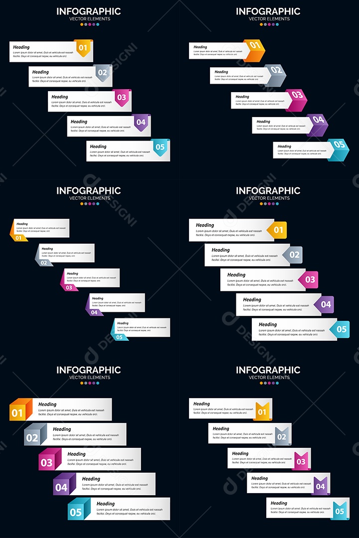 Conjunto de infográficos vetoriais para fazer sua publicidade Vetor EPS