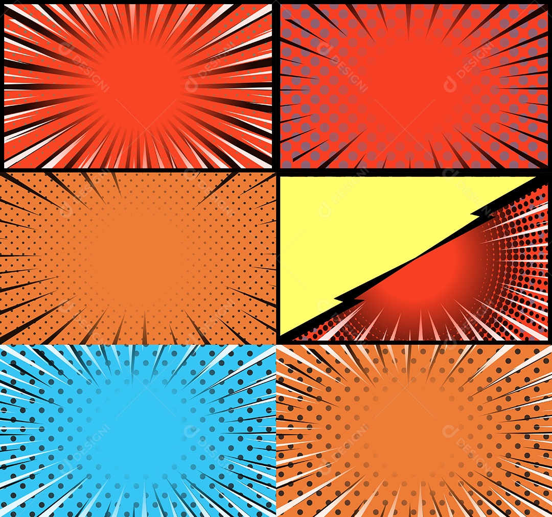 Vetor retrô de fundo em quadrinhos Colorida Vetor EPS