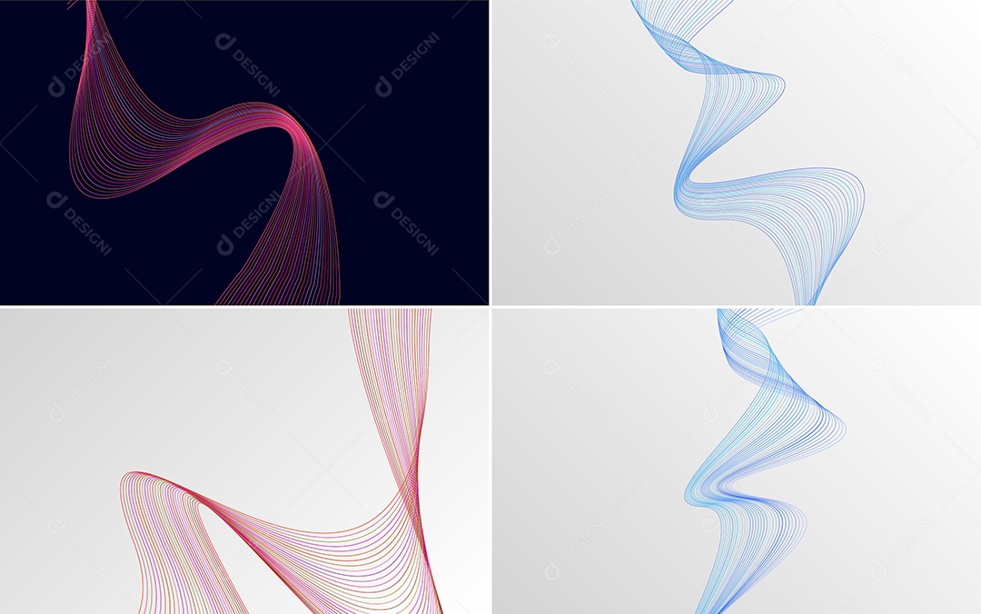 Conjunto de padrões geométricos de linhas mínimas Vetor EPS